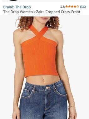 Women's Zaire Cropped Cross-Front Top - Orange